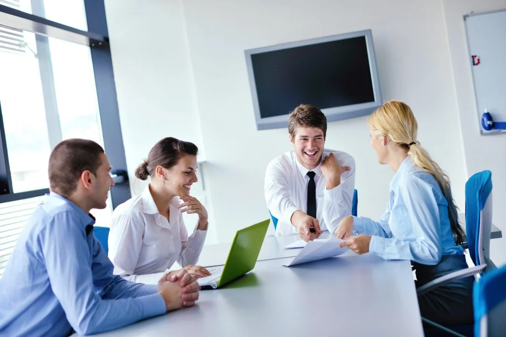 Home 3 business people in a meeting at office